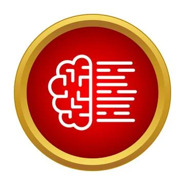Brain icon processing information and generating data lines イラスト素材