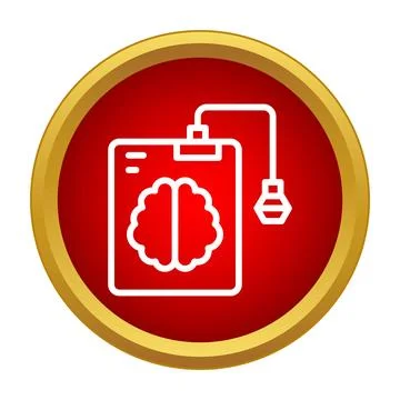 Brain icon receiving and processing data in a digital format Illustrazione stock