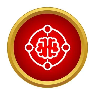 Brain icon representing artificial intelligence and networking Stock Illustration