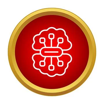 Brain icon representing artificial intelligence and mind mapping Stock Illustration