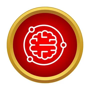 Brain icon representing artificial intelligence and machine learning Illustrazione stock