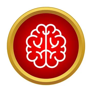 Brain icon representing intellect, knowledge, and thinking process 스톡 일러스트