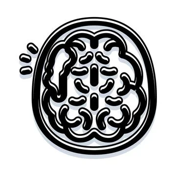 Brain icon representing intellect, mind and cognitive health Stock Illustration