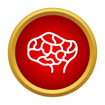 Brain icon representing intellect, thinking, and psychology 스톡 일러스트