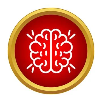 Brain icon representing intelligence, creativity, and knowledge Stock Illustration
