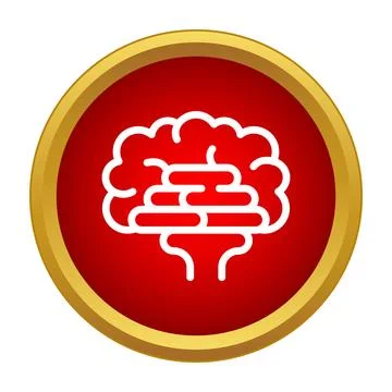 Brain icon representing intelligence, memory, and science Stock Illustration