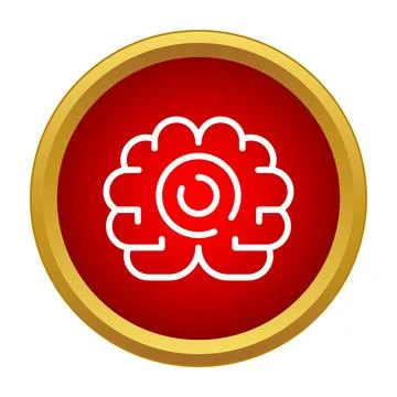Brain icon representing intelligence, mind, and thought processes Stock Illustration