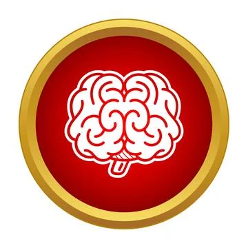 Brain icon representing intelligence, thinking, and mental processes Stock Illustration