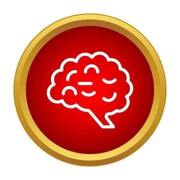 Brain icon representing intelligence, thinking, and mental processes Stock Illustration