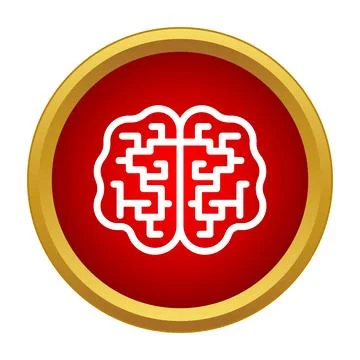 Brain icon representing intelligence, thought, and creativity Illustrazione stock