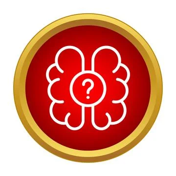 Brain icon representing memory loss and confusion Stock Illustration