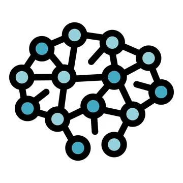 Brain icon representing neural network processing information イラスト素材