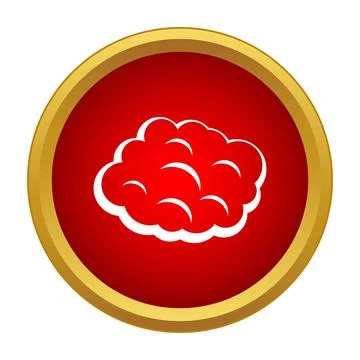 Brain icon representing thinking, intelligence, and ideas Stock Illustration