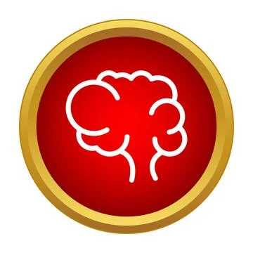 Brain icon representing thinking, memory, and ideas Stock Illustration