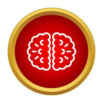 Brain icon representing thinking, mind, and psychology Stock Illustration