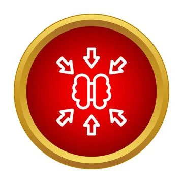 Brain icon showing concentration and mental focus Stock Illustration
