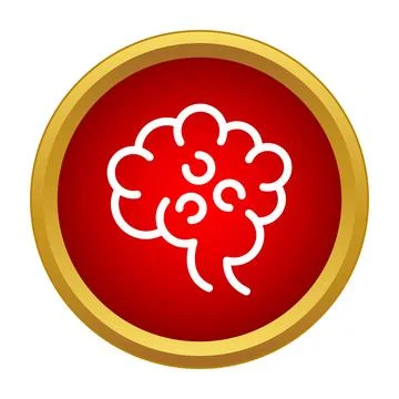 Brain icon showing concept of thinking and intelligence Stock Illustration