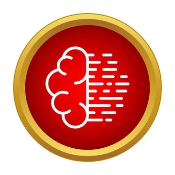Brain icon showing fast data processing intelligence Illustrazione stock