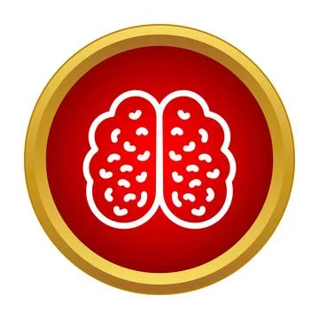 Brain icon showing intelligence and thought processes Illustrazione stock