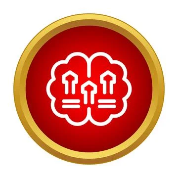 Brain icon showing progress and development concept Illustrazione stock