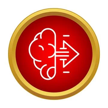 Brain icon showing thought process and direction Ilustração Stock