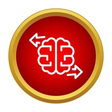 Brain icon showing thought process and decision making Illustrazione stock