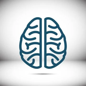 Brain icon stock vector illustration flat design Stock Illustration