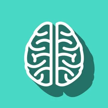 Brain icon stock vector illustration flat design Stock Illustration