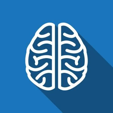 Brain icon stock vector illustration flat design Stock Illustration