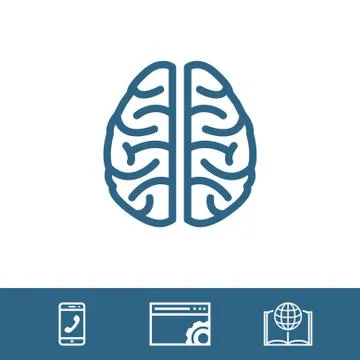 Brain icon stock vector illustration flat design Stockillustratie