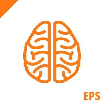 Brain icon stock vector illustration flat design Stock Illustration