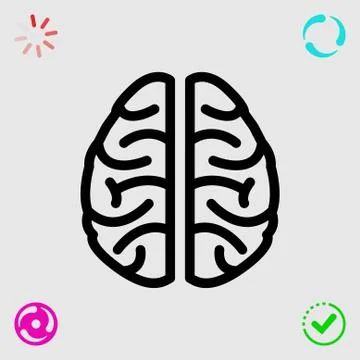 Brain icon stock vector illustration flat design Stock Illustration