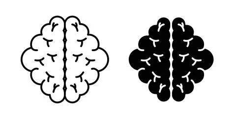 Brain icon. Style is flat and line symbol Stock Illustration