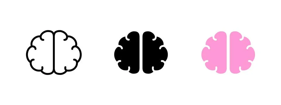 Brain icon. Symbol of intelligence, cognition, and neural networks. Represe.. Stock Illustration