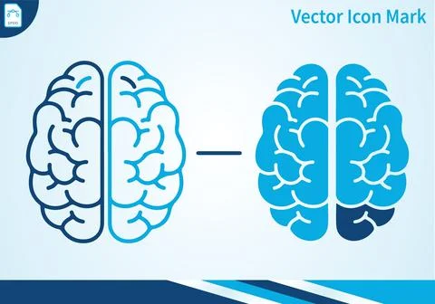 Brain icon for thinking and intelligence. Stock Illustration