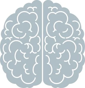 Brain icon. Top view, side view. Mind, creativity and knowledge. Stock Illustration