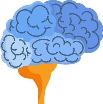 Brain icon. Top view, side view. Mind, creativity and knowledge. Stock Illustration