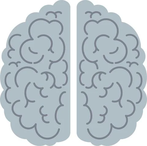 Brain icon. Top view, side view. Mind, creativity and knowledge. Stock Illustration