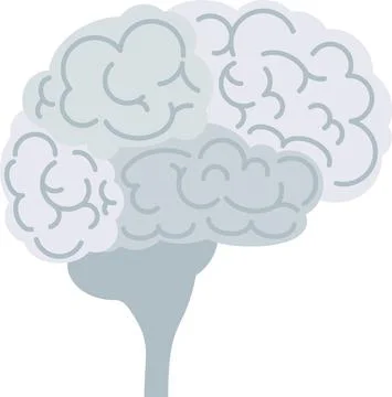 Brain icon. Top view, side view. Mind, creativity and knowledge. Stock Illustration