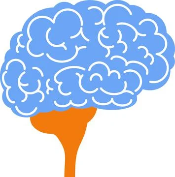 Brain icon. Top view, side view. Mind, creativity and knowledge. Stock Illustration