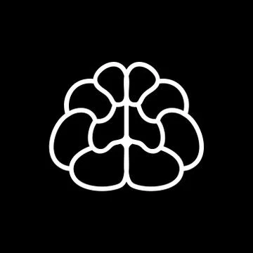 Brain Icon. Vector on Black Background Иллюстрация