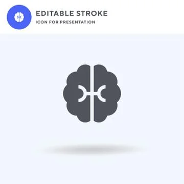 Brain icon vector, filled flat sign, solid pictogram isolated on white, logo イラスト素材