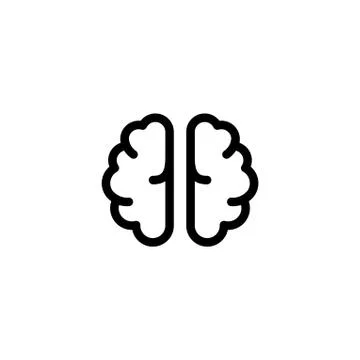 Brain icon vector in white background Stock Illustration