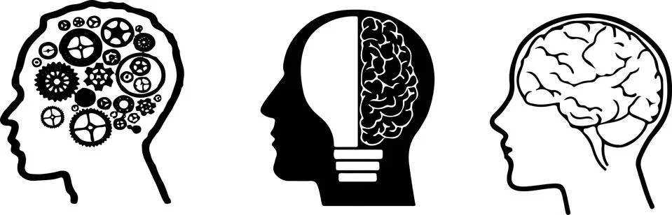 Brain icon on white background Stock Illustration
