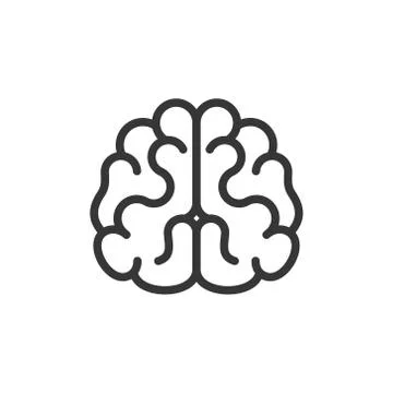 Brain Icon on White Background. Line Style Vector 스톡 일러스트