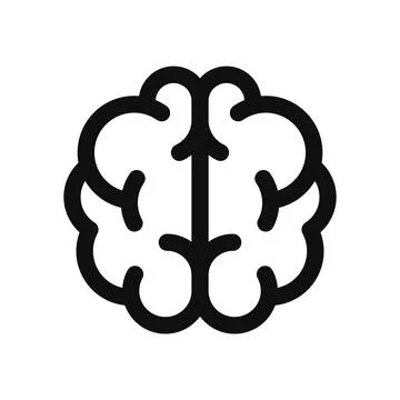 Brain Icon on White Background. Line Style Vector 库存插图