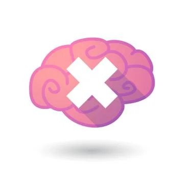 Brain icon with an x sign Stock Illustration