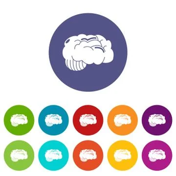 Brain icons set vector color Stock Illustration