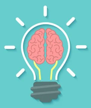 Brain idea on blue Illustrazione stock