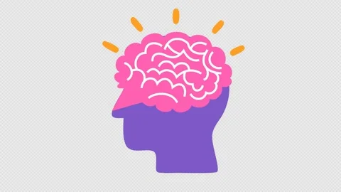 Brain idea concept and creative mind icon in cartoon animation. Alpha channel. Stock Footage 313039415